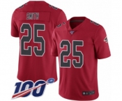Men's Atlanta Falcons #25 Ito Smith Limited Red Rush Vapor Untouchable 100th Season Football Jersey
