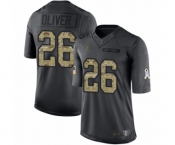 Men's Atlanta Falcons #26 Isaiah Oliver Limited Black 2016 Salute to Service Football Jersey