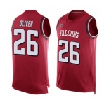 Men's Atlanta Falcons #26 Isaiah Oliver Limited Red Player Name & Number Tank Top Football Jersey