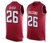 Men's Atlanta Falcons #26 Isaiah Oliver Limited Red Player Name & Number Tank Top Football Jersey