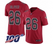 Men's Atlanta Falcons #26 Isaiah Oliver Limited Red Rush Vapor Untouchable 100th Season Football Jersey