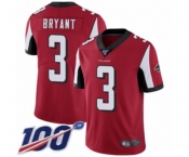 Men's Atlanta Falcons #3 Matt Bryant Red Team Color Vapor Untouchable Limited Player 100th Season Football Jersey