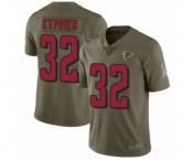 Men's Atlanta Falcons #32 Johnathan Cyprien Limited Olive 2017 Salute to Service Football Jersey