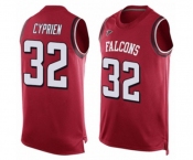 Men's Atlanta Falcons #32 Johnathan Cyprien Limited Red Player Name & Number Tank Top Football Jersey
