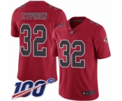 Men's Atlanta Falcons #32 Johnathan Cyprien Limited Red Rush Vapor Untouchable 100th Season Football Jersey