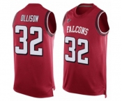 Men's Atlanta Falcons #32 Qadree Ollison Limited Red Player Name & Number Tank Top Football Jersey