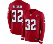 Men's Atlanta Falcons #32 Qadree Ollison Limited Red Therma Long Sleeve Football Jersey