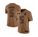 Men's Atlanta Falcons #5 Drake London 2023 Brown Salute To Setvice Limited Football Stitched Jersey