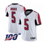 Men's Atlanta Falcons #5 Matt Bosher White Vapor Untouchable Limited Player 100th Season Football Jersey