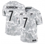 Men's Atlanta Falcons #7 Bijan Robinson 2024 Arctic Camo Salute To Service Limited Stitched Football Jersey