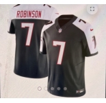 Men's Atlanta Falcons #7 Robinson  Black White F.U.S.E. Vapor Untouchable Limited 2024 Stitched Football Jersey