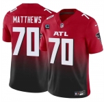 Men's Atlanta Falcons #70 Jake Matthews Red Black 2024 F.U.S.E With 4-Star C Patch Vapor Untouchable Limited Stitched Football Jersey