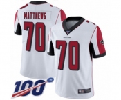Men's Atlanta Falcons #70 Jake Matthews White Vapor Untouchable Limited Player 100th Season Football Jersey