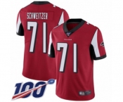 Men's Atlanta Falcons #71 Wes Schweitzer Red Team Color Vapor Untouchable Limited Player 100th Season Football Jersey