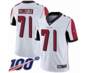 Men's Atlanta Falcons #71 Wes Schweitzer White Vapor Untouchable Limited Player 100th Season Football Jersey