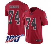 Men's Atlanta Falcons #74 Ty Sambrailo Limited Red Rush Vapor Untouchable 100th Season Football Jersey