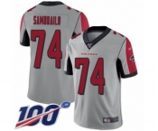 Men's Atlanta Falcons #74 Ty Sambrailo Limited Silver Inverted Legend 100th Season Football Jersey