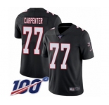 Men's Atlanta Falcons #77 James Carpenter Black Alternate Vapor Untouchable Limited Player 100th Season Football Jersey