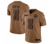 Men's Atlanta Falcons #8 Kyle Pitts 2023 Brown Salute To Setvice Limited Football Stitched Jersey