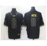 Men's Atlanta Falcons #8 Kyle Pitts Nike Black Gold 2021 Draft First Round Pick Limited Jersey