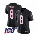 Men's Atlanta Falcons #8 Matt Schaub Black Alternate Vapor Untouchable Limited Player 100th Season Football Jersey