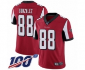 Men's Atlanta Falcons #88 Tony Gonzalez Red Team Color Vapor Untouchable Limited Player 100th Season Football Jersey