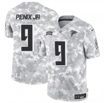 Men's Atlanta Falcons #9 Michael Penix Jr. 2024 F.U.S.E. Arctic Camo Salute to Service Limited Football Stitched Jersey