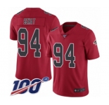 Men's Atlanta Falcons #94 Deadrin Senat Limited Red Rush Vapor Untouchable 100th Season Football Jersey