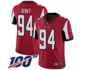Men's Atlanta Falcons #94 Deadrin Senat Red Team Color Vapor Untouchable Limited Player 100th Season Football Jersey