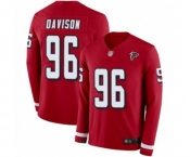 Men's Atlanta Falcons #96 Tyeler Davison Limited Red Therma Long Sleeve Football Jersey
