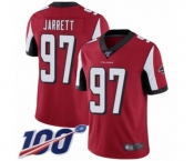 Men's Atlanta Falcons #97 Grady Jarrett Red Team Color Vapor Untouchable Limited Player 100th Season Football Jersey