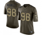 Men's Atlanta Falcons #98 Takkarist McKinley Elite Green Salute to Service Football Jersey