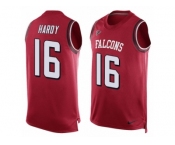 Men's Nike Atlanta Falcons #16 Justin Hardy Limited Red Player Name & Number Tank Top NFL Jersey