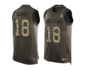Men's Nike Atlanta Falcons #18 Taylor Gabriel Limited Green Salute to Service Tank Top NFL Jersey