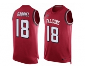 Men's Nike Atlanta Falcons #18 Taylor Gabriel Limited Red Player Name & Number Tank Top NFL Jersey