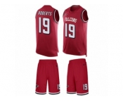Men's Nike Atlanta Falcons #19 Andre Roberts Limited Red Tank Top Suit NFL Jersey