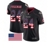 Men's Nike Atlanta Falcons #24 Devonta Freeman Limited Black Rush USA Flag NFL Jersey
