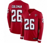 Men's Nike Atlanta Falcons #26 Tevin Coleman Limited Red Therma Long Sleeve NFL Jersey