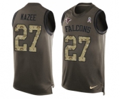 Men's Nike Atlanta Falcons #27 Damontae Kazee Limited Green Salute to Service Tank Top NFL Jersey