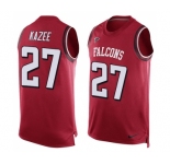 Men's Nike Atlanta Falcons #27 Damontae Kazee Limited Red Player Name & Number Tank Top NFL Jersey