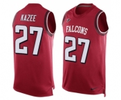 Men's Nike Atlanta Falcons #27 Damontae Kazee Limited Red Player Name & Number Tank Top NFL Jersey