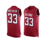 Men's Nike Atlanta Falcons #33 Blidi Wreh-Wilson Limited Red Player Name & Number Tank Top NFL Jersey