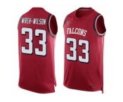 Men's Nike Atlanta Falcons #33 Blidi Wreh-Wilson Limited Red Player Name & Number Tank Top NFL Jersey