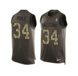 Men's Nike Atlanta Falcons #34 Brian Poole Limited Green Salute to Service Tank Top NFL Jersey