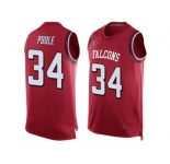 Men's Nike Atlanta Falcons #34 Brian Poole Limited Red Player Name & Number Tank Top NFL Jersey
