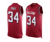 Men's Nike Atlanta Falcons #34 Brian Poole Limited Red Player Name & Number Tank Top NFL Jersey