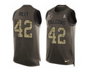Men's Nike Atlanta Falcons #42 Duke Riley Limited Green Salute to Service Tank Top NFL Jersey