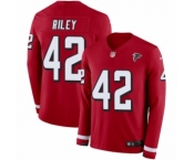Men's Nike Atlanta Falcons #42 Duke Riley Limited Red Therma Long Sleeve NFL Jersey