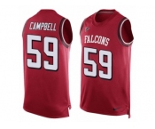 Men's Nike Atlanta Falcons #59 De'Vondre Campbell Limited Red Player Name & Number Tank Top NFL Jersey