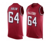 Men's Nike Atlanta Falcons #64 Sean Harlow Limited Red Player Name & Number Tank Top NFL Jersey